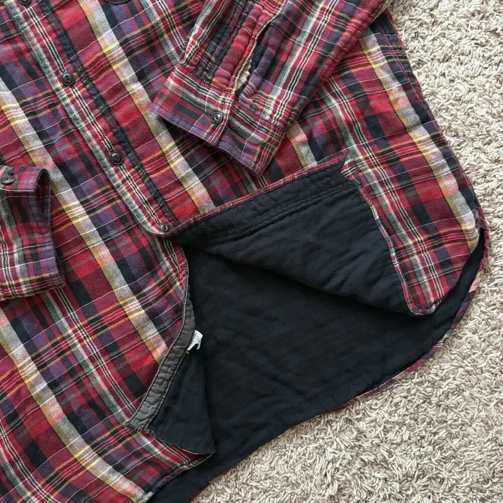 Vintage Polo Ralph Lauren Thick Button Up Red Tartan Plaid Shirt Men’s Size XXL